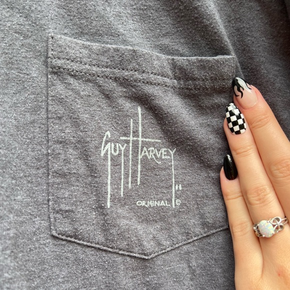 Guy Harvey T Shirt Men's XXL Gray Graphic Fish Long Sleeve - Picture 5 of 6